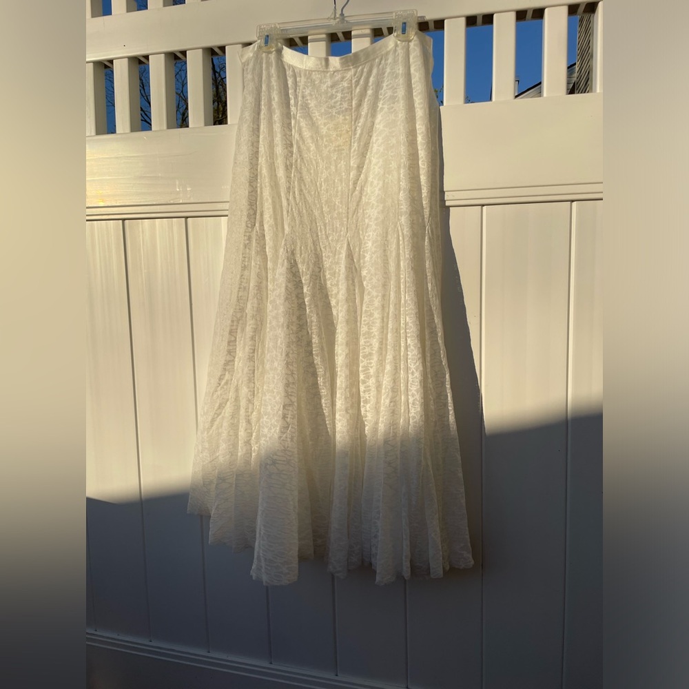 NWT Free People Intimately|KISS KISS HALF SLIP Maxi skirt Shear lace XL Festival - Picture 4 of 8
